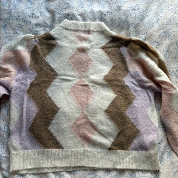 J Crew Diamond Check Pastel Sweater - Picture 5 of 10